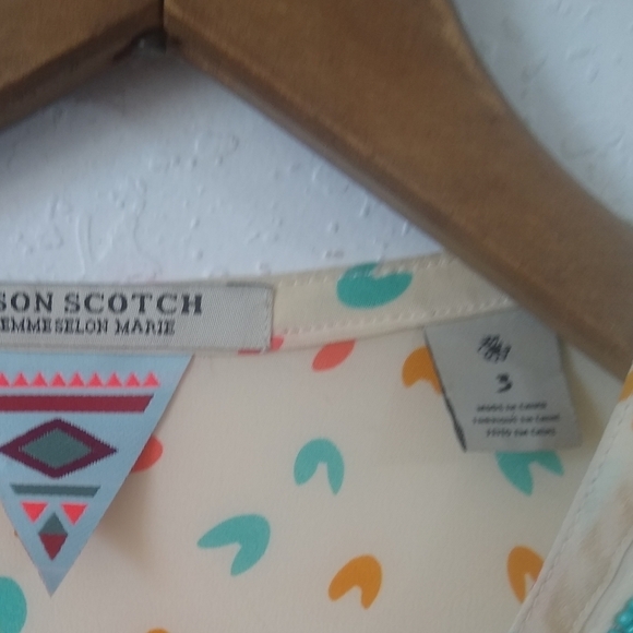 MAISON SCOTCH 100% Silk Western beaded Blouse Womens size S - Picture 7 of 10